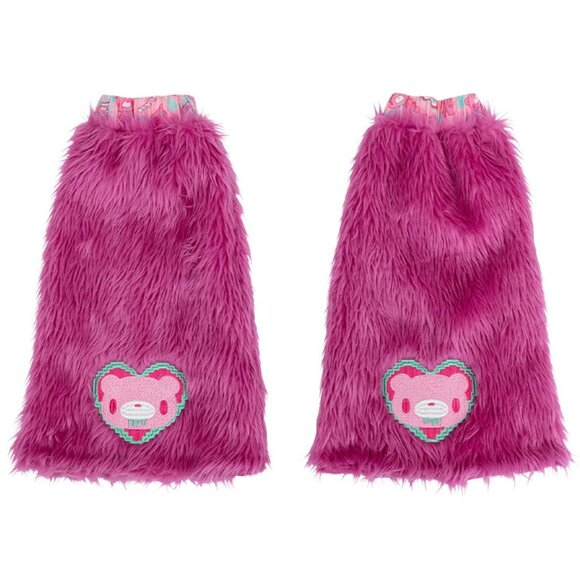 NEW ACDC RAG x Gloomy Bear x Sophie Powers Candy Pink Faux Fur Leg Warmer - Picture 5 of 8